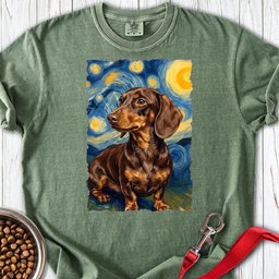 Dachshund Van Gogh Chocolate Premium Tee Gift For Dog Lover