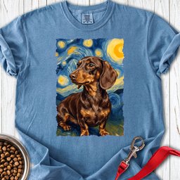 Dachshund Van Gogh Chocolate Premium Tee Gift For Dog Lover