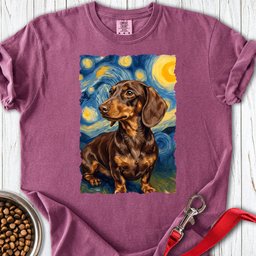 Dachshund Van Gogh Chocolate Premium Tee Gift For Dog Lover