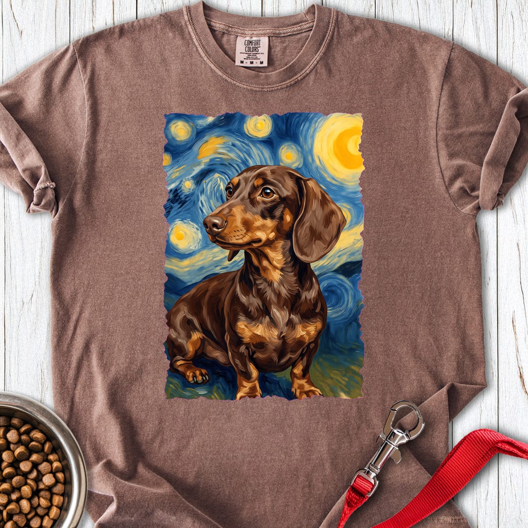 Dachshund Van Gogh Chocolate Premium Tee Gift For Dog Lover