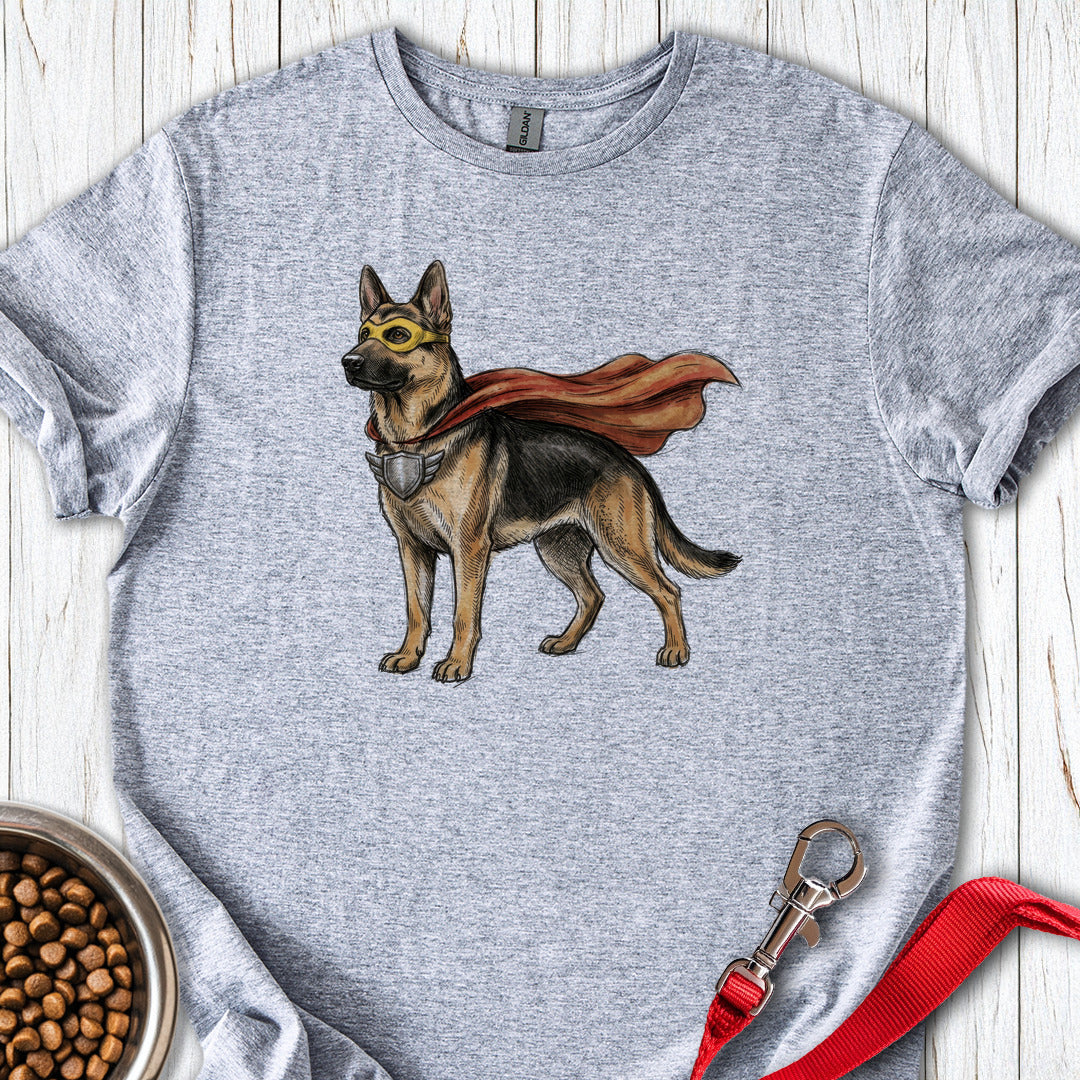 German Shepherd Superhero T Shirt Gift For Dog Lover