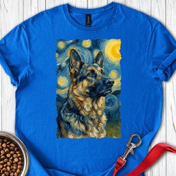 German Shepherd Van Gogh T Shirt Gift For Dog Lover