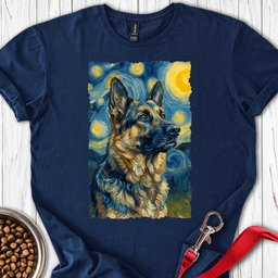 German Shepherd Van Gogh T Shirt Gift For Dog Lover