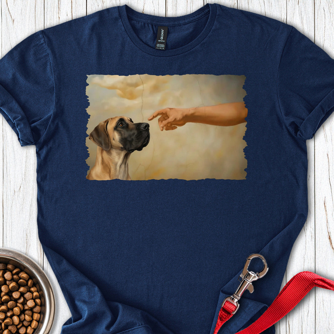 God Creates Fawn Great Dane T Shirt Gift For Dog Lover