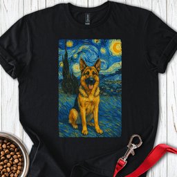German Shepherd Van Gogh T Shirt Gift For Dog Lover