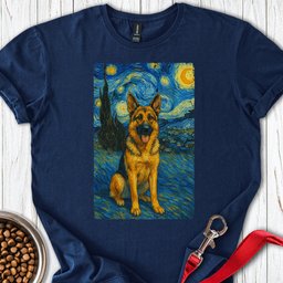 German Shepherd Van Gogh T Shirt Gift For Dog Lover