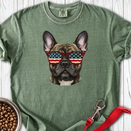 French Bulldog USA Glasses Premium Tee Gift For Dog Lover