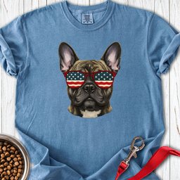 French Bulldog USA Glasses Premium Tee Gift For Dog Lover
