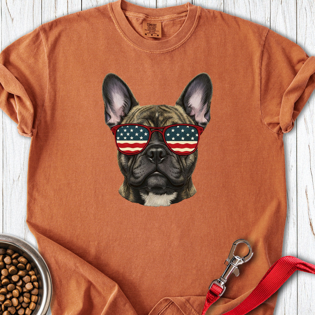 French Bulldog USA Glasses Premium Tee Gift For Dog Lover