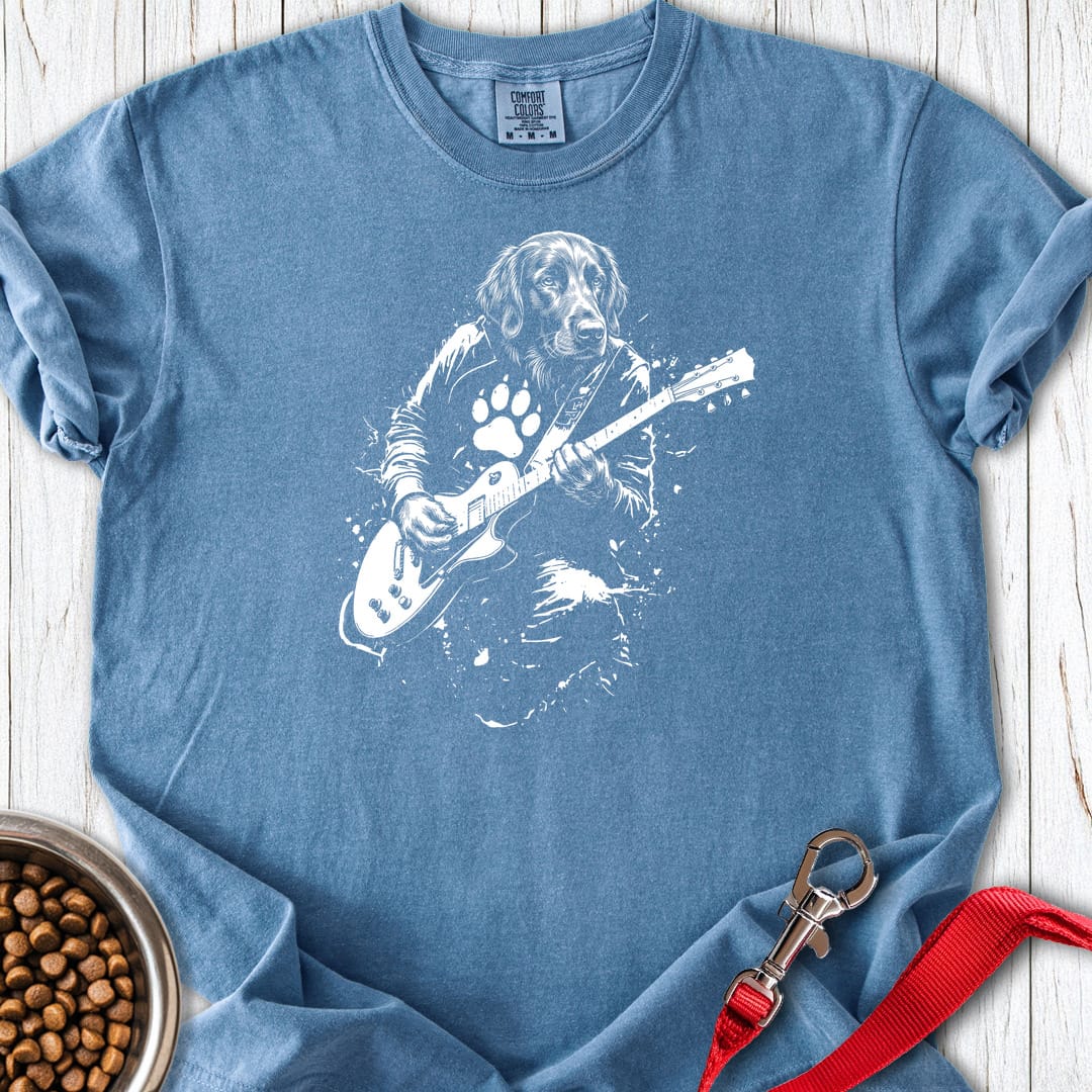 Flat Coated Retriever Guitar Premium Tee Gift For Dog Lover