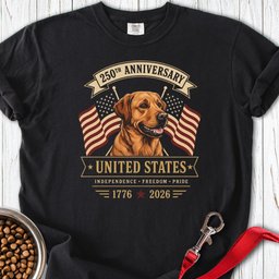 Fox Red Lab 250 USA Anniversary Ii Premium Tee Gift For Dog Lover