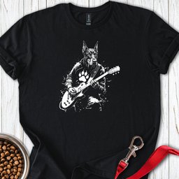 Doberman Guitar T Shirt Gift For Dog Lover