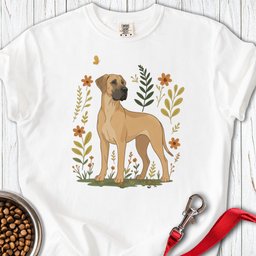 Fawn Great Dane Flowers Premium Tee Gift For Dog Lover