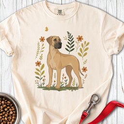 Fawn Great Dane Flowers Premium Tee Gift For Dog Lover