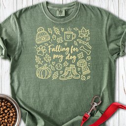 Falling For My Dog Premium Tee Gift For Dog Lover
