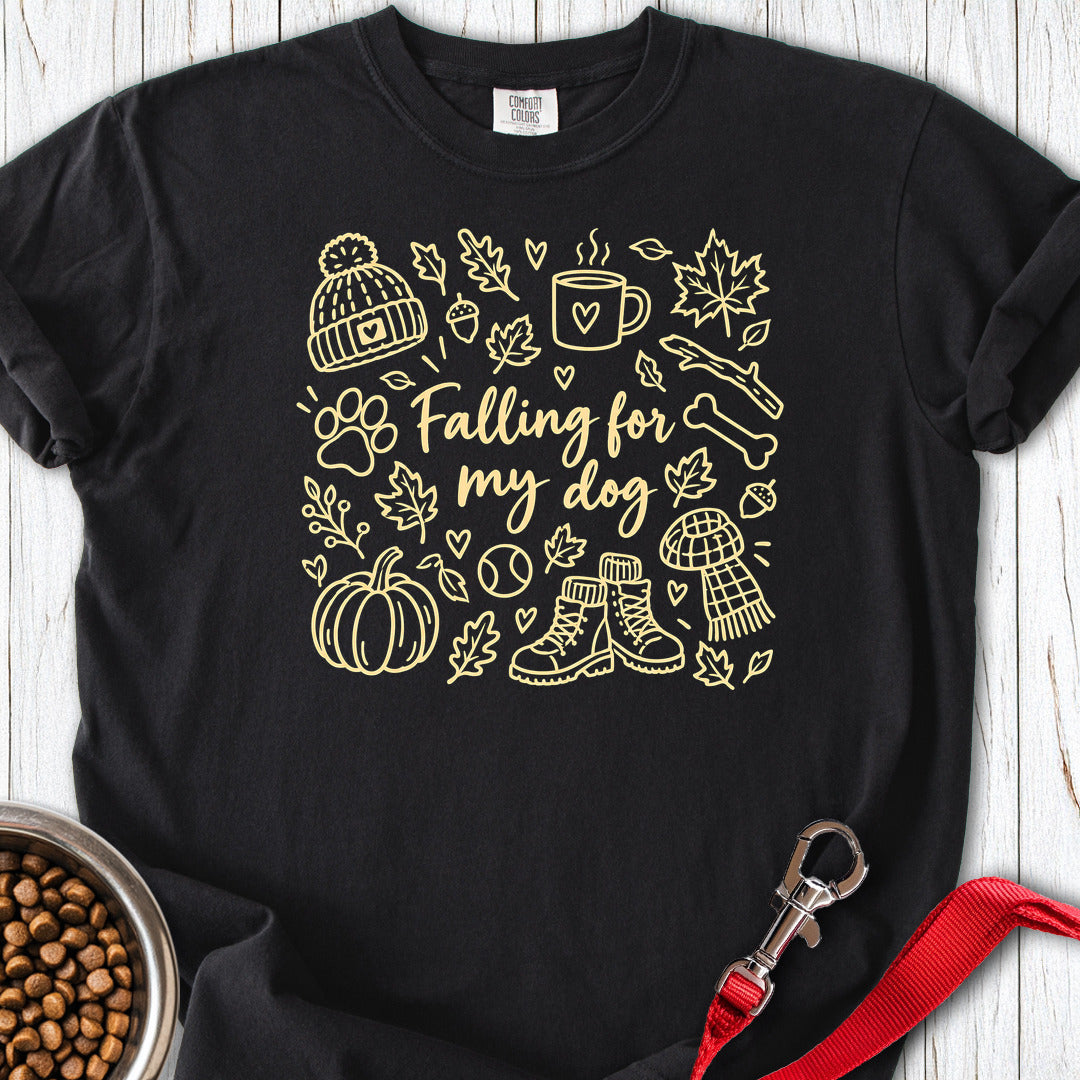 Falling For My Dog Premium Tee Gift For Dog Lover