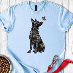 Dutch Shepherd Butterfly T Shirt Gift For Dog Lover