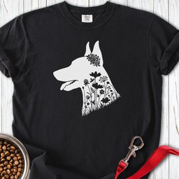 Doberman Flowers Premium Tee Gift For Dog Lover