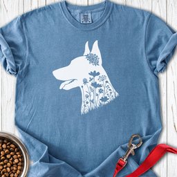 Doberman Flowers Premium Tee Gift For Dog Lover