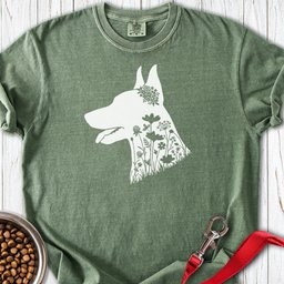 Doberman Flowers Premium Tee Gift For Dog Lover