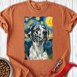 Harlequin Great Dane Van Gogh Premium Tee Gift For Dog Lover