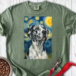 Harlequin Great Dane Van Gogh Premium Tee Gift For Dog Lover