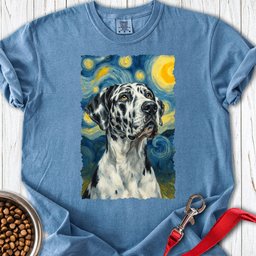 Harlequin Great Dane Van Gogh Premium Tee Gift For Dog Lover