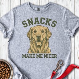 Golden Retriever Snacks T Shirt Gift For Dog Lover