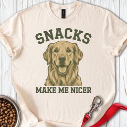 Golden Retriever Snacks T Shirt Gift For Dog Lover