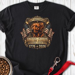 Fox Red Lab 250 USA Anniversary Premium Tee Gift For Dog Lover