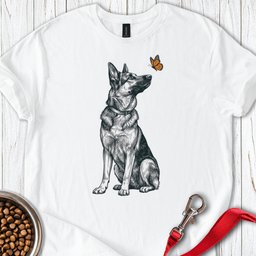 German Shepherd Butterfly T Shirt Gift For Dog Lover