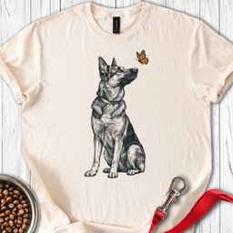 German Shepherd Butterfly T Shirt Gift For Dog Lover