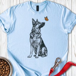 German Shepherd Butterfly T Shirt Gift For Dog Lover