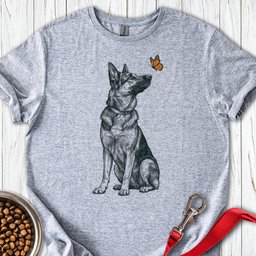 German Shepherd Butterfly T Shirt Gift For Dog Lover
