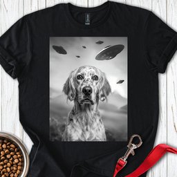English Setter Ufo T Shirt Gift For Dog Lover