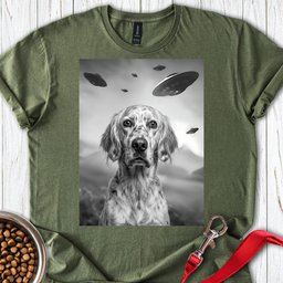 English Setter Ufo T Shirt Gift For Dog Lover