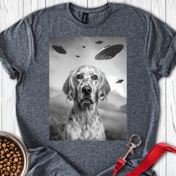 English Setter Ufo T Shirt Gift For Dog Lover