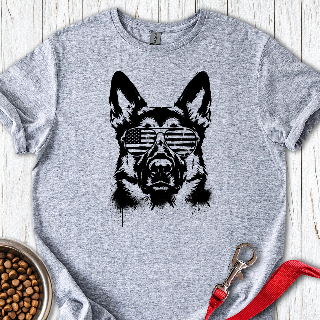 German Shepherd USA T Shirt Gift For Dog Lover