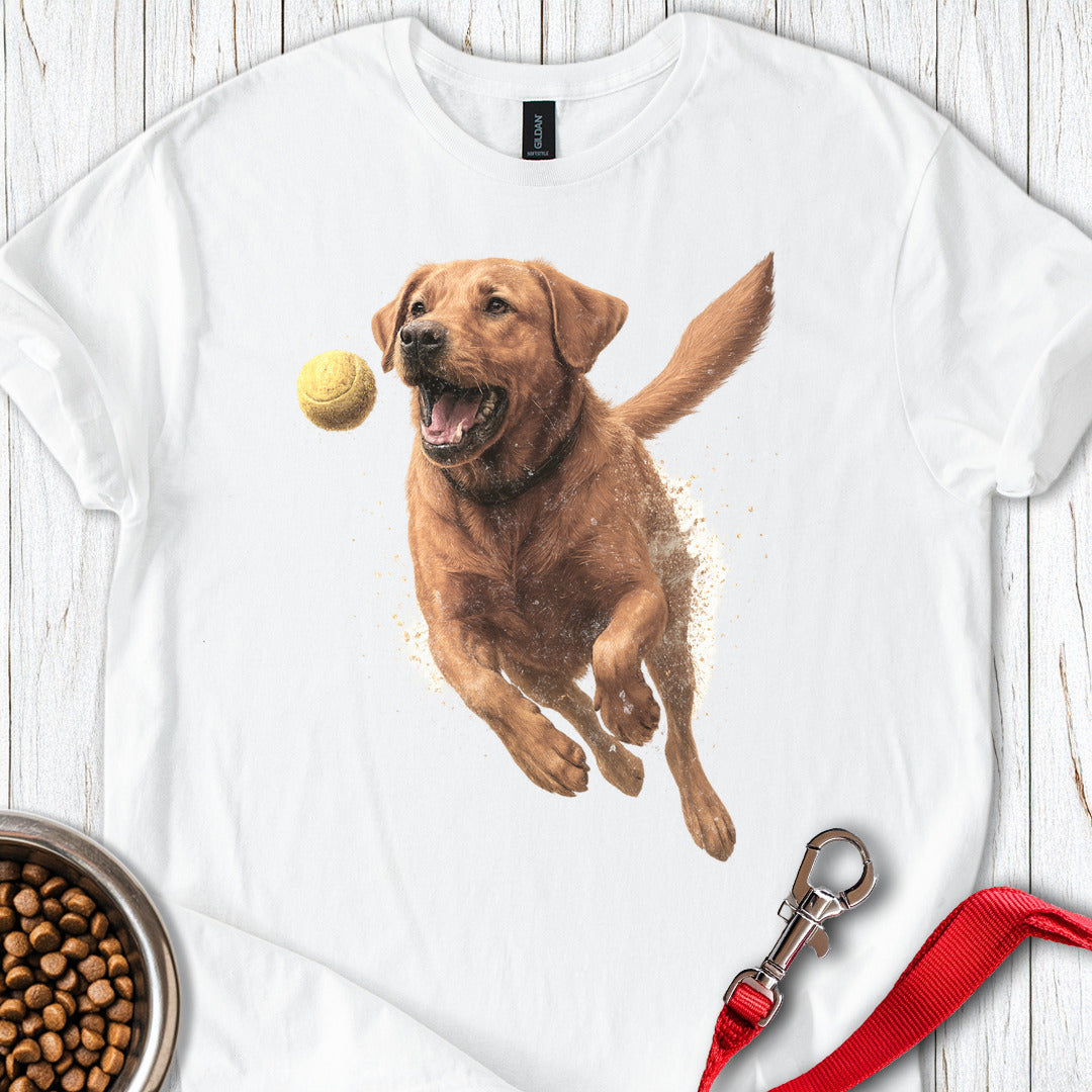 Fox Red Labrador Running Floral T Shirt Gift For Dog Lover