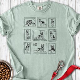 German Shepherd Stamps Premium Tee Gift For Dog Lover