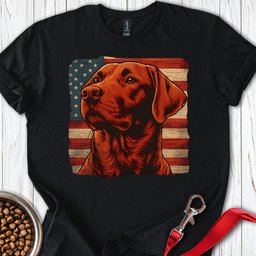 Fox Red Labrador USA Flag T Shirt Gift For Dog Lover