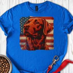 Fox Red Labrador USA Flag T Shirt Gift For Dog Lover