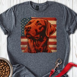 Fox Red Labrador USA Flag T Shirt Gift For Dog Lover