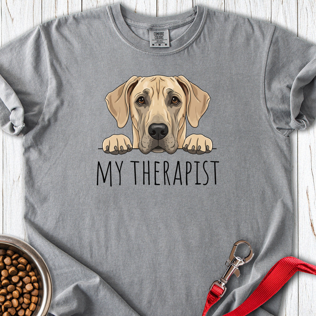 Fawn Great Dane My Therapist Premium Tee Gift For Dog Lover