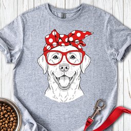 Funny Labrador Red Glasses T Shirt Gift For Dog Lover