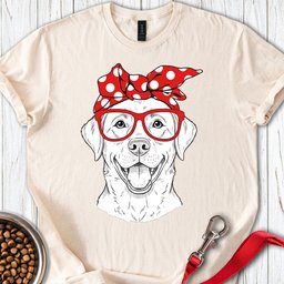 Funny Labrador Red Glasses T Shirt Gift For Dog Lover