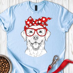 Funny Labrador Red Glasses T Shirt Gift For Dog Lover