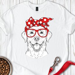 Funny Labrador Red Glasses T Shirt Gift For Dog Lover