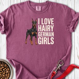 Doberman Hairy Girls Premium Tee Gift For Dog Lover