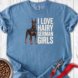 Doberman Hairy Girls Premium Tee Gift For Dog Lover